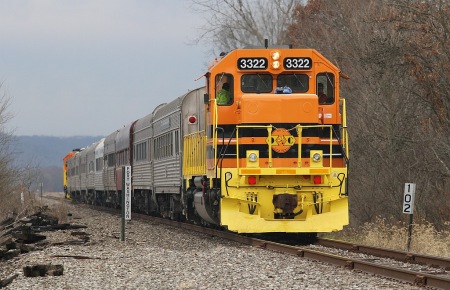 Passing MP 102 in Port Washington on the former PRR Panhandle Line that ran between Pittsburgh and Columbus.