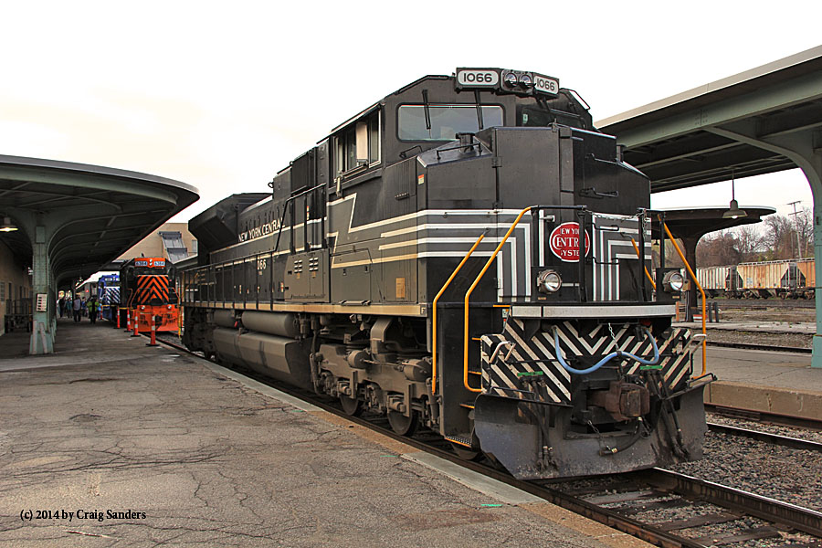 The New York Central heritage locomotive was right at home in a train station built by the railroad that this H unit honors. 