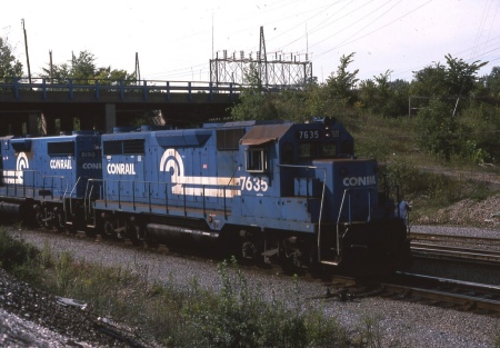 CR 7635 a rarity, a former GP35 rebuilt as a GP38-2.  This was to be the pilot for a capital rebuild program but ended up being the only example.